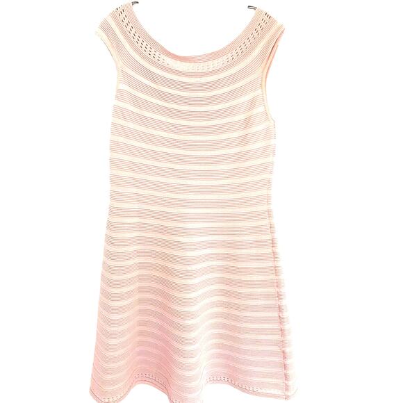 Eliza J Off Shoulder Dress XL Blush Pink Shift A Line Ribbed Knit Coastal Party - Picture 2 of 5